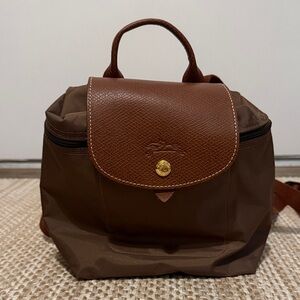 Longchamp Dark Green Le Pliage Mini Backpack